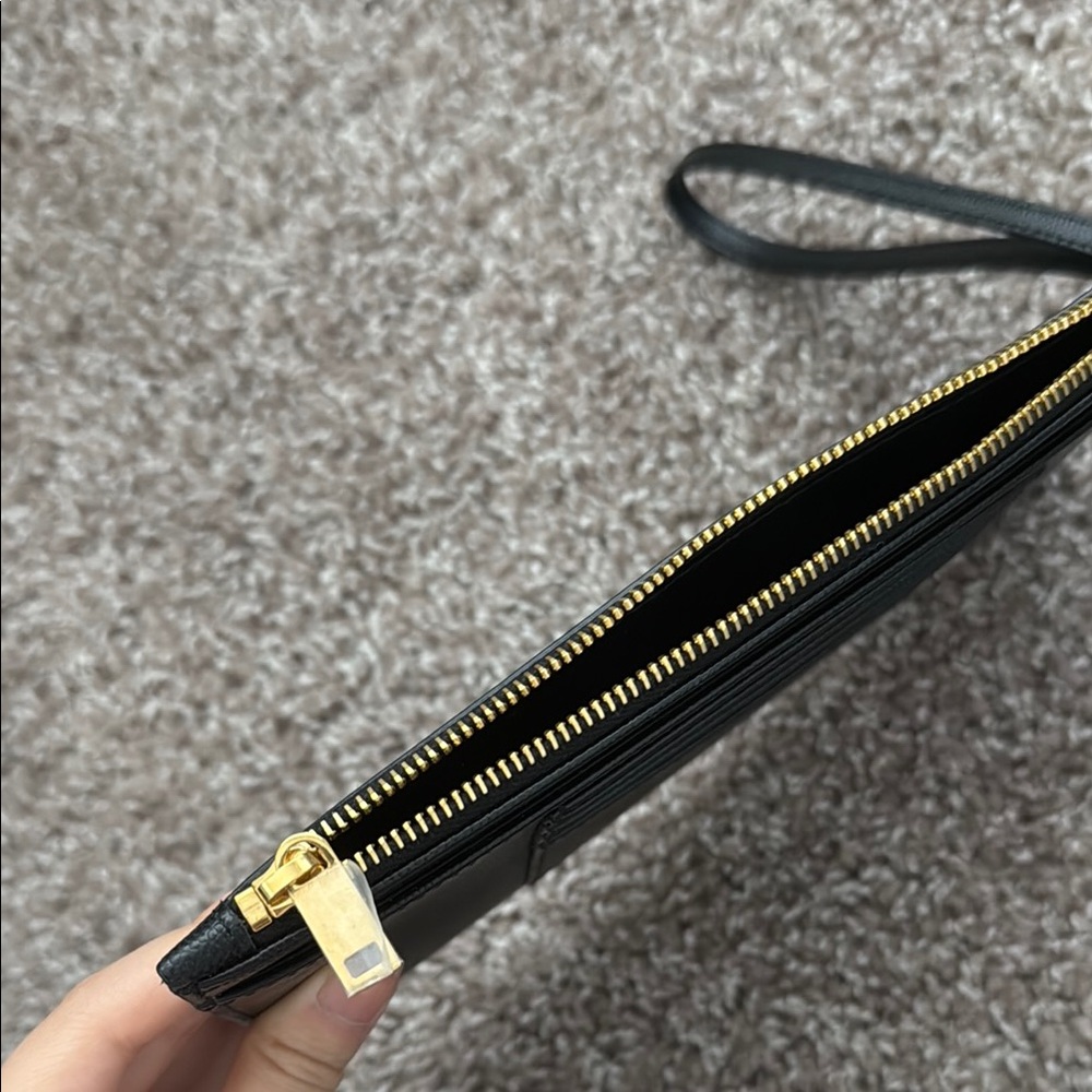 Yves Saint Laurent Black Clutch with Gold Accents - Picture 3 of 4